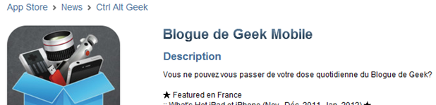 Blogue de Geek Mobile mis à jour en version 1.4