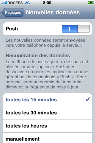iphone push configuration2 - iPhone et courriel &quot;push&quot;, une impasse